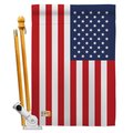 Americana Home & Garden Americana Home & Garden AA-CY-HS-140246-IP-BO-D-US18-AG 28 x 40 in. United States Flags of the World Nationality Impressions Decorative Vertical Double Sided House Flag Set & Pole Bracket Hardware Flag Set HS140246-BO